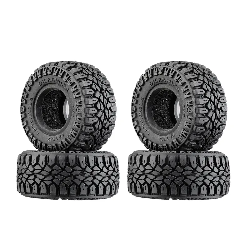 1.0 Inch Adhesive Rubber Tires 50.8Mm X 22.5Mm With Foam Inserts For Traxxas 1:18 Trx4m Ford Bronco / Land Rover Defender / Axial 1:24 Scx24 Deadbolt / Jeep Wrangler Upgrades 1