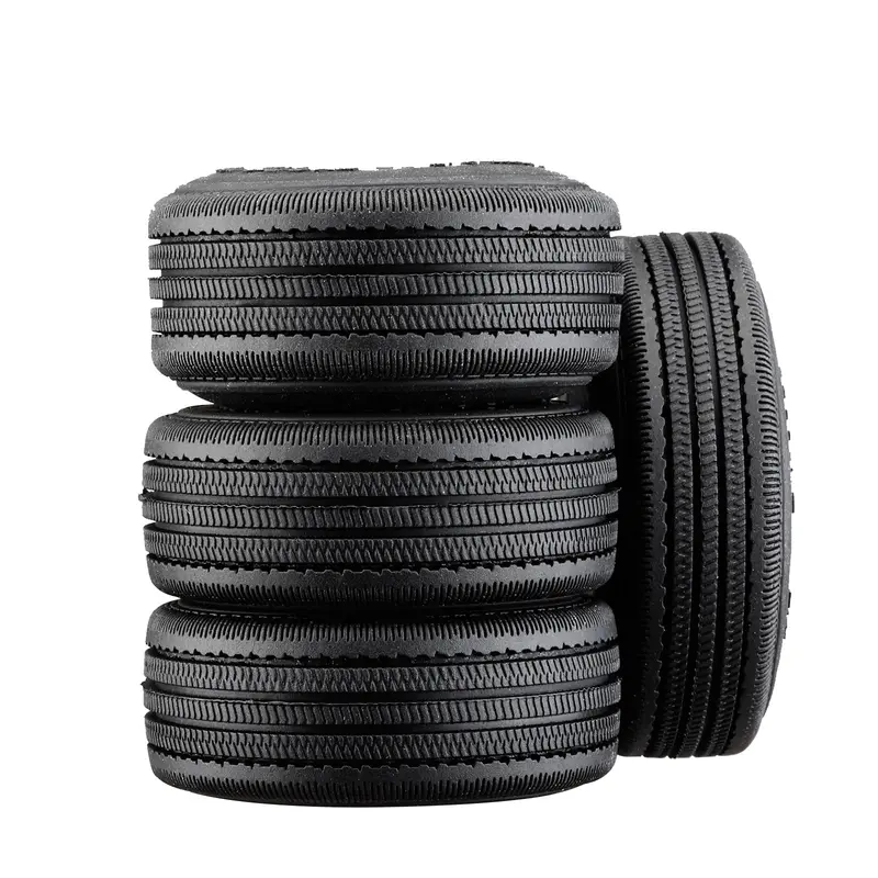 1.0 Inch Adhesive Rubber Tires 56Mm X 19.5Mm With Foam Inserts For Traxxas 1:18 Trx4m Ford Bronco / Land Rover Defender / Axial 1:24 Scx24 Deadbolt / Jeep Wrangler Upgrades 1