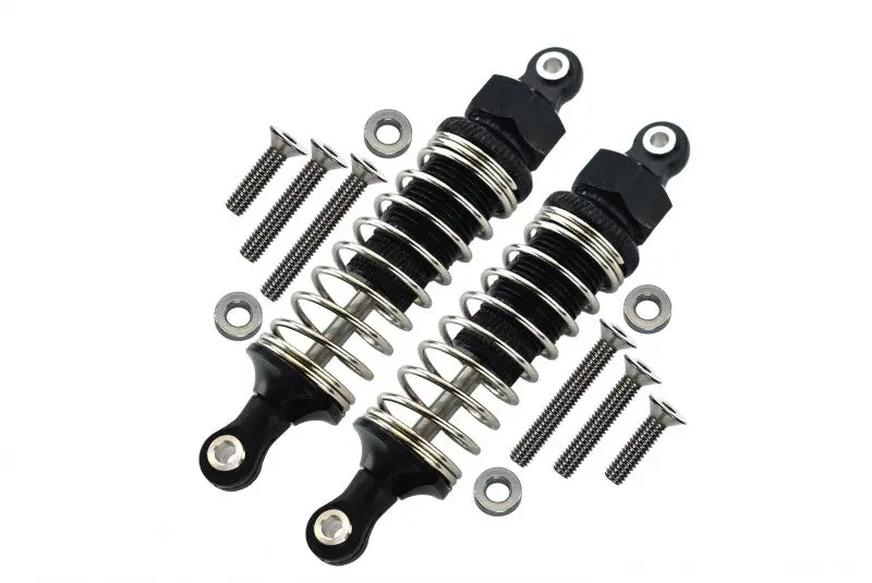 1/10 Rc Touring - Black Plastic Ball Top Damper (75Mm) With Washers & Screws - 1 Pair Set 1