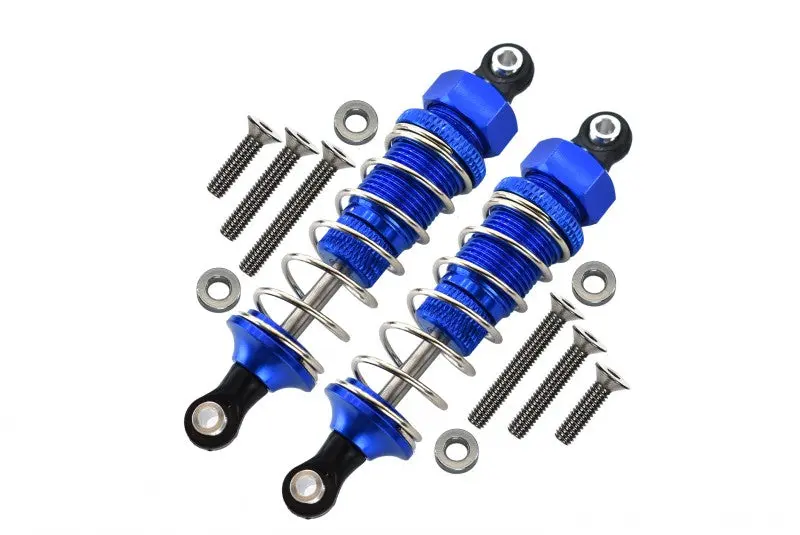 1/10 Rc Touring - Blue Plastic Ball Top Damper (75Mm) With Washers & Screws - 1 Pair Set 1