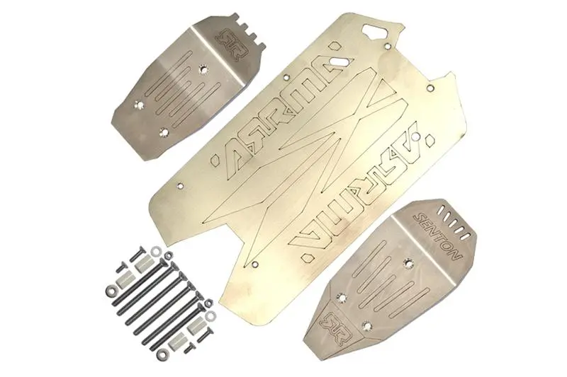 1/10 Senton 4X4 V3 3S Blx Ara4303v3 Stainless Steel Main Chassis With Bumper (Laser Version) - 24Pc Set 1