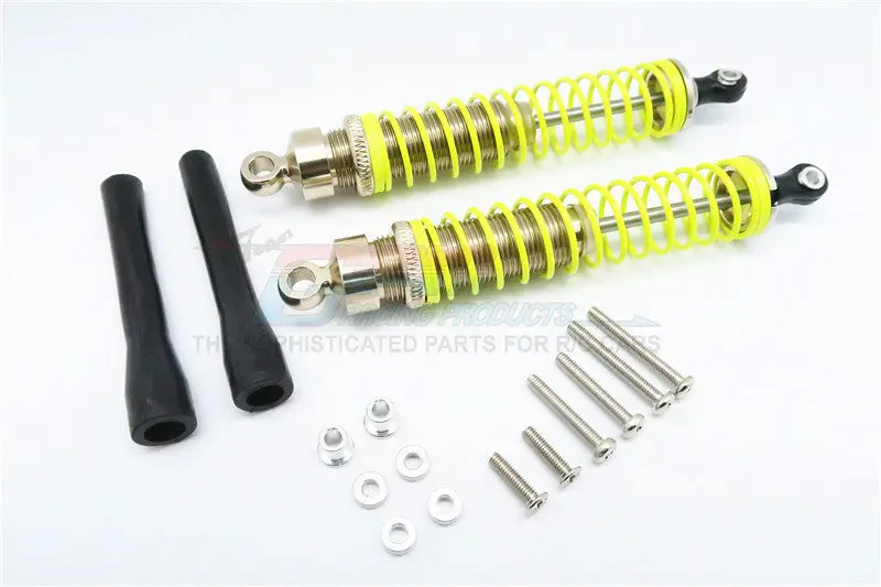 1/10 Touring - Aluminum Ball Top Damper (105Mm) With Aluminum Collars & Washers & Screws & Dust-Proof Black Plastic Cover - 1Pr Set Titanium 1