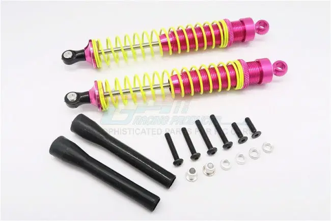 1/10 Touring - Aluminum Ball Top Damper (120Mm) With Aluminum Collars & Washers & Screws & Dust-Proof Black Plastic Cover - 1Pr Set Pink 1