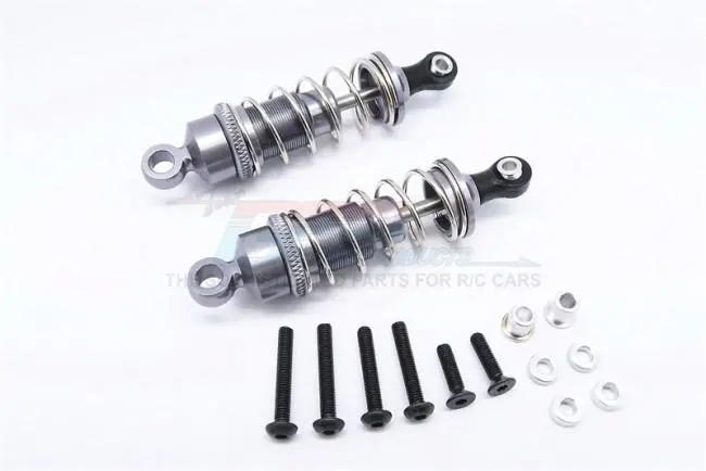 1/10 Touring - Aluminum Ball Top Damper (65Mm) With Aluminum Collars & Washers & Screws - 1Pr Set Gray Silver 1