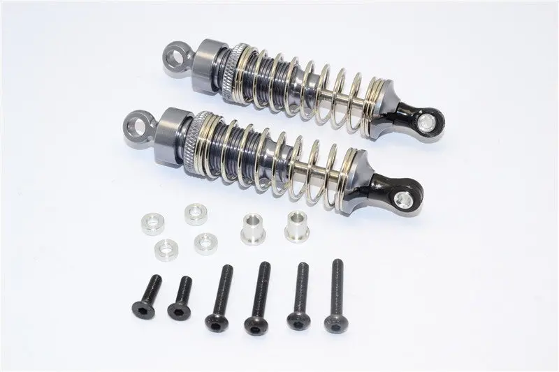 1/10 Touring - Aluminum Ball Top Damper (75Mm) With Aluminum Collars & Washers & Screws - 1Pr Set Gray Silver 1