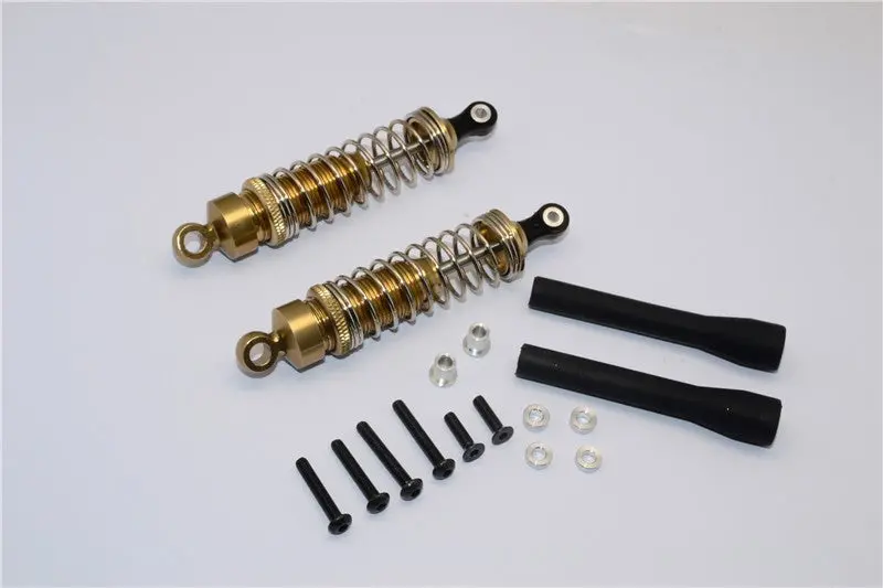 1/10 Touring - Aluminum Ball Top Damper (80Mm) With Aluminum Collars & Washers & Screws Dust-Proof Black Plastic Cover - 1Pr Set Titanium 1