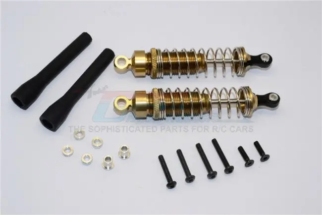1/10 Touring - Aluminum Ball Top Damper (85Mm) With Aluminum Collars & Washers & Screws Dust-Proof Black Plastic Cover - 1Pr Set Titanium 1