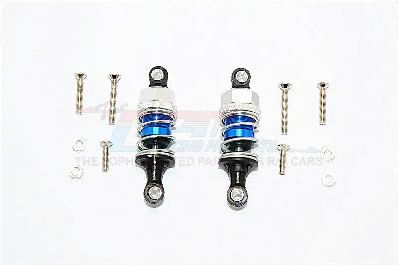 1/10 Touring -Plastic Ball Top Damper (50Mm) With Washers & Screws - 1Pr Set Blue 1