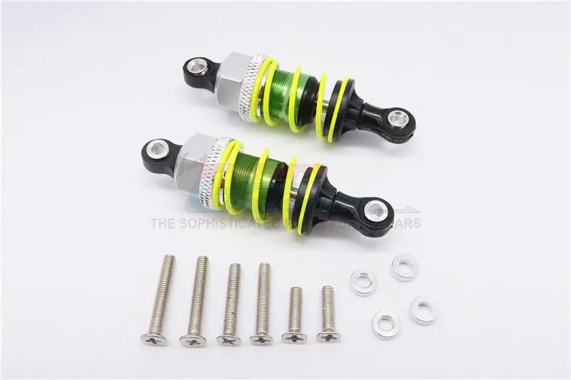 1/10 Touring - Plastic Ball Top Damper (50Mm) With Washers & Screws - 1Pr Set Green 1