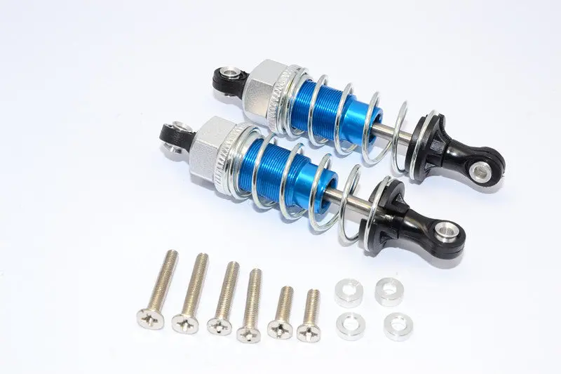 1/10 Touring - Plastic Ball Top Damper (65Mm) With Washers & Screws - 1Pr Set Blue 1