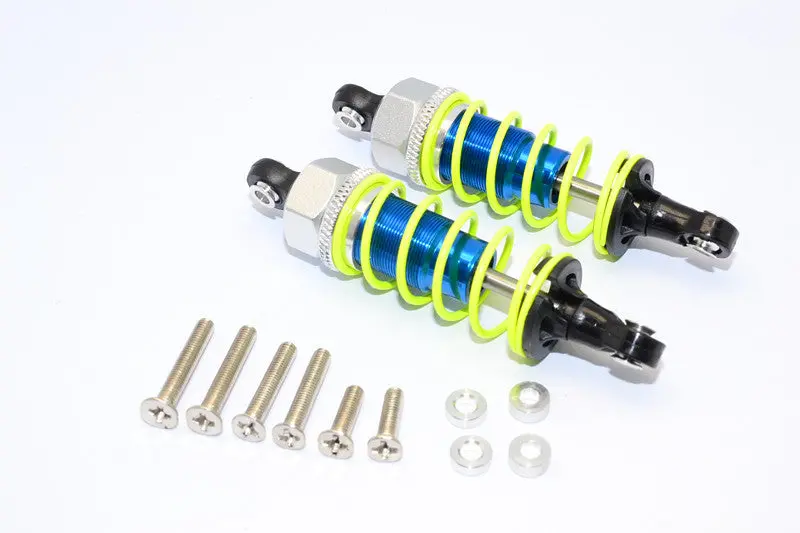 1/10 Touring - Plastic Ball Top Damper (65Mm) With Washers & Screws - 1Pr Set Blue 1