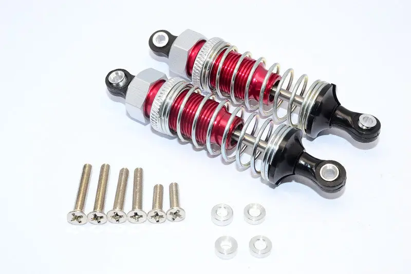 1/10 Touring - Plastic Ball Top Damper (70Mm) With Washers & Screws - 1Pr Set Red 1