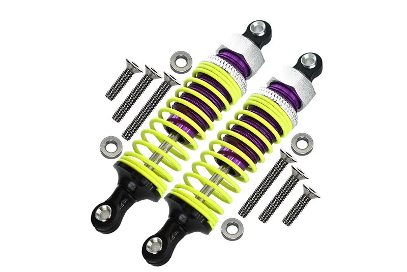 1/10 Touring - Plastic Ball Top Damper (75Mm) With Washers & Screws - 1Pr Set Purple 1