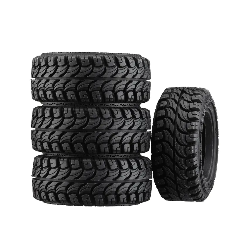 1.33 Inch Adhesive Rubber Tires 58Mm X 24Mm With Foam Inserts For Traxxas 1:18 Trx4m Ford Bronco / Land Rover Defender / Axial 1:24 Scx24 Deadbolt / Jeep Wrangler Upgrades 1