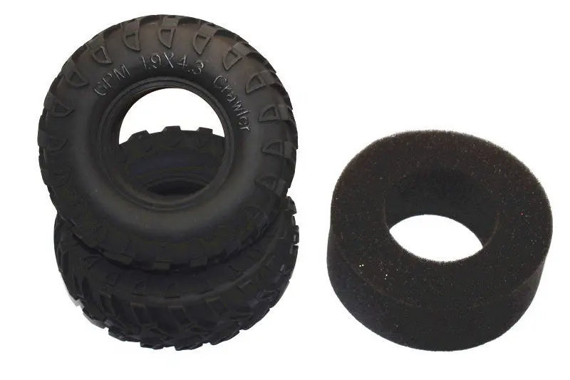 1.9'' Rubber Radial Tire With Foam Insert 45 Deg (1.9''X4.3"X1.8'') - 1Pr 1