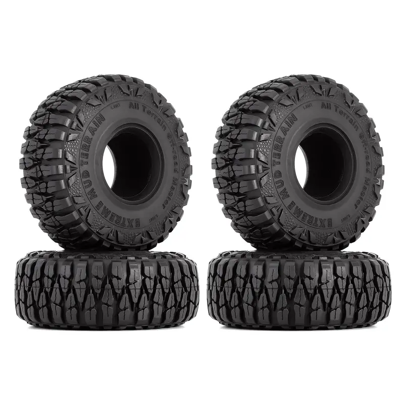 114*41Mm 1.9" Mud Grappler Rubber Wheel Tires For 1:10 Rc Crawler Car Traxxas Trx4 Axial Scx10 Ii 90046 Redcat Gen8 - 4Pc Set 1