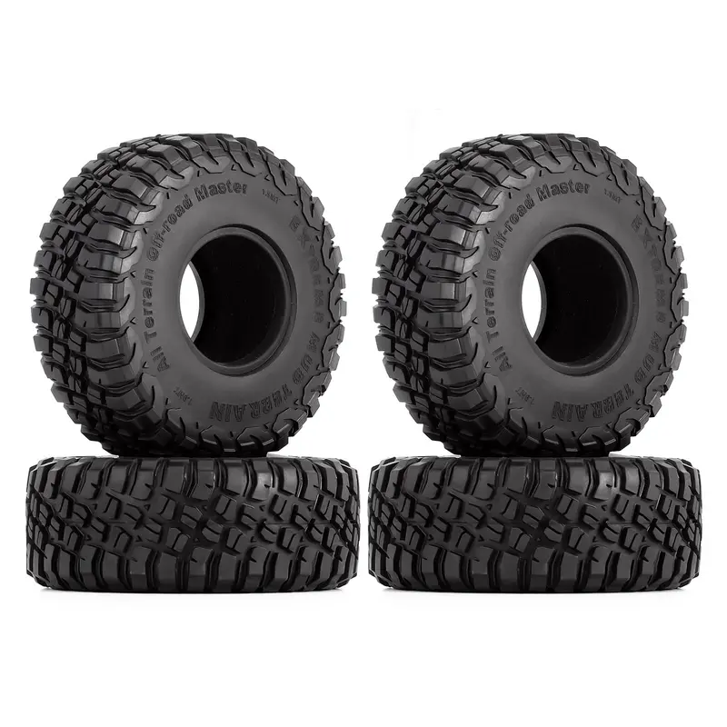 120*44Mm 4Pcs 1.9" Rubber Mud Wheel Tires For 1:10 Rc Crawler Car Axial Scx10 Scx10 Iii Axi03007 Traxxas Trx4 Redcat Gen8 - 4Pc Set 1