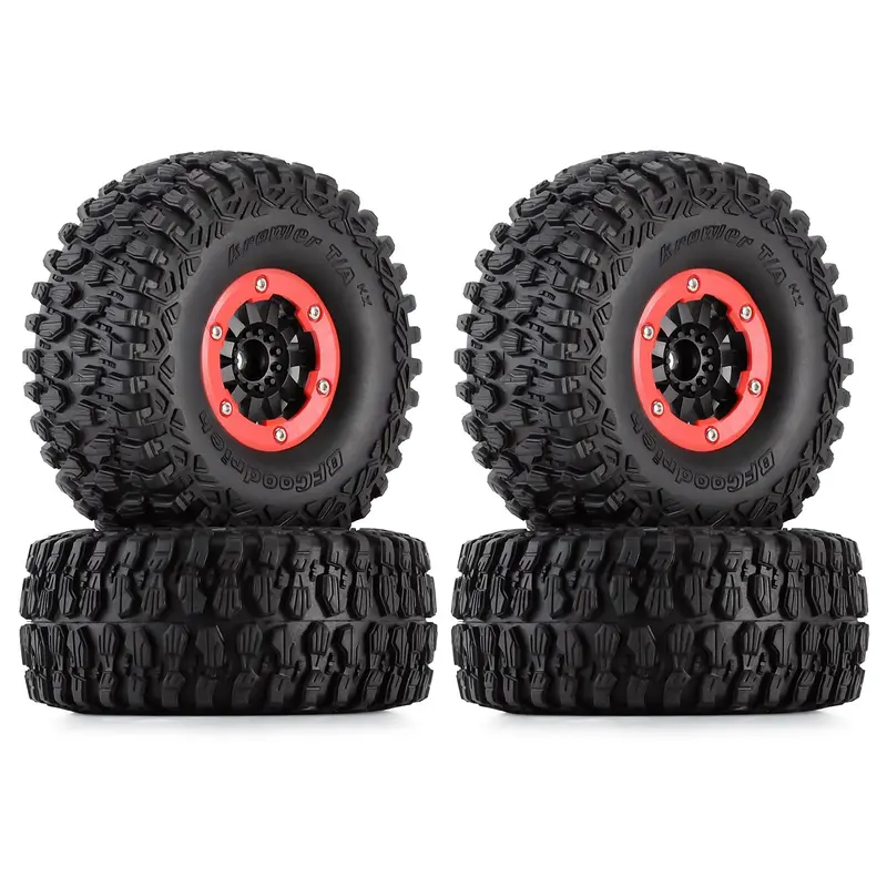 130*55Mm 2.8" Beadlock All Terrain Wheel Tires For 1/7 Rc Car Traxxas Udr Unlimited Desert Racer Upgrade Parts - 4Pc Red 1