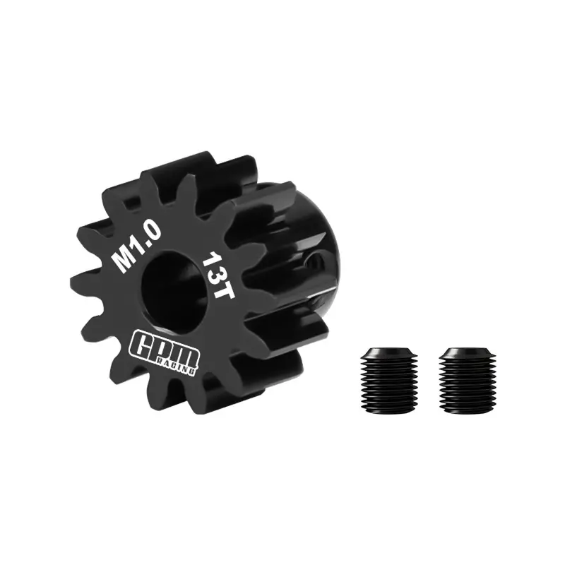 20Cr Steel Motor Gear 13T (Module:1.0Mm, Motor Tooth Diameter: 5.0Mm, Round Hole) Suitable For 1/8 Scale Models Of Arrma And Traxxas R/C Cars And Trucks 1