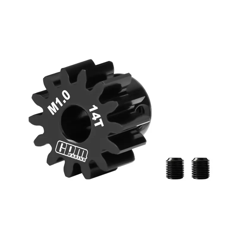 20Cr Steel Motor Gear 14T (Module:1.0Mm, Motor Tooth Diameter: 5.0Mm, Round Hole) Suitable For 1/8 Scale Models Of Arrma And Traxxas R/C Cars And Trucks 1