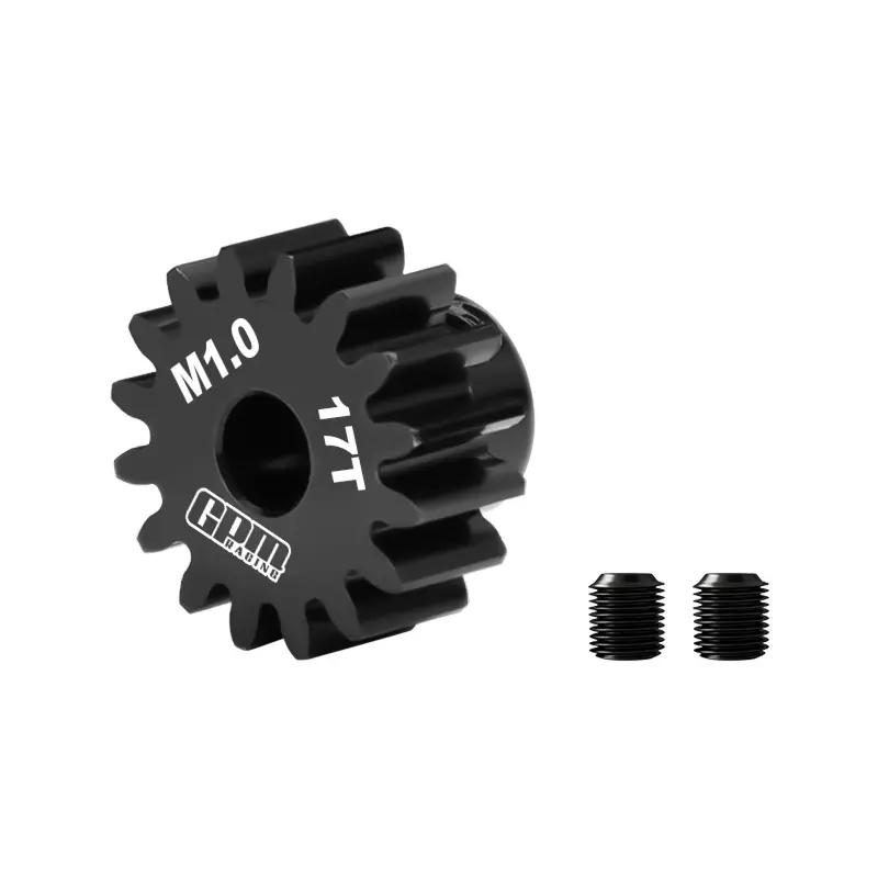 20Cr Steel Motor Gear 17T (Module:1.0Mm, Motor Tooth Diameter: 5.0Mm, Round Hole) Suitable For 1/8 Scale Models Of Arrma And Traxxas R/C Cars And Trucks 1