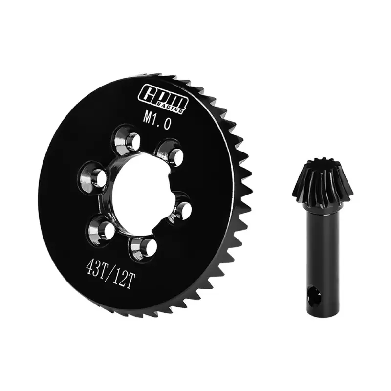 20Cr Steel Spiral-Cut Ring & Pinion Gear Set 43T/12T/1.0 Mod For Axial 1:6 Scx6 Jeep Jlu Wrangler / Scx6 Trail Honcho 4X4 Rock Crawler Upgrades 1