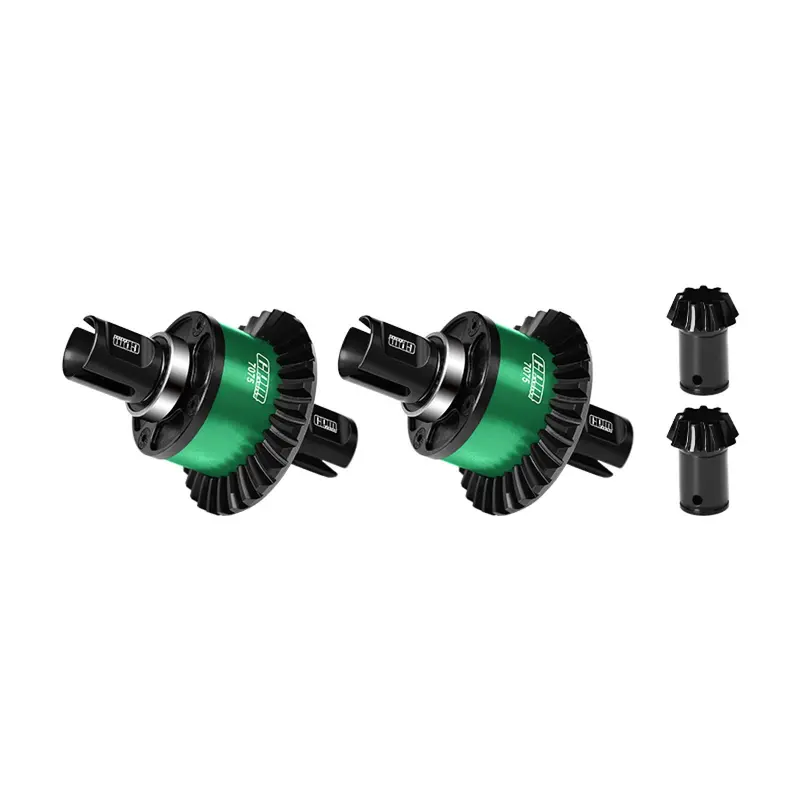 20Crintih Steel + 7075 Alloy Front & Rear Complete Differential 30/9T For Arrma 1/5 Kraton 8S Exb Outcast 8S Exb - Green 1