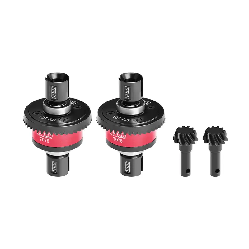 20Crmnti Steel + 7075 Alloy 10/43T Front And Rear Complete Differential Set Fortraxxas 1/8 4Wd Sledge Monster Truck Upgrades - Red 1