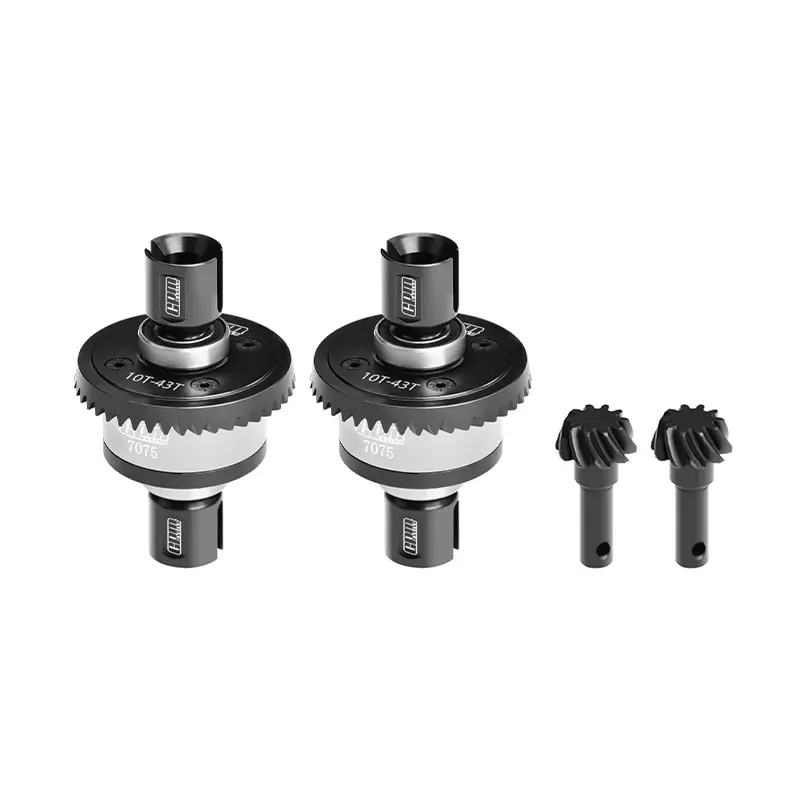 20Crmnti Steel + 7075 Alloy 10/43T Front And Rear Complete Differential Set Fortraxxas 1/8 4Wd Sledge Monster Truck Upgrades - Silver 1