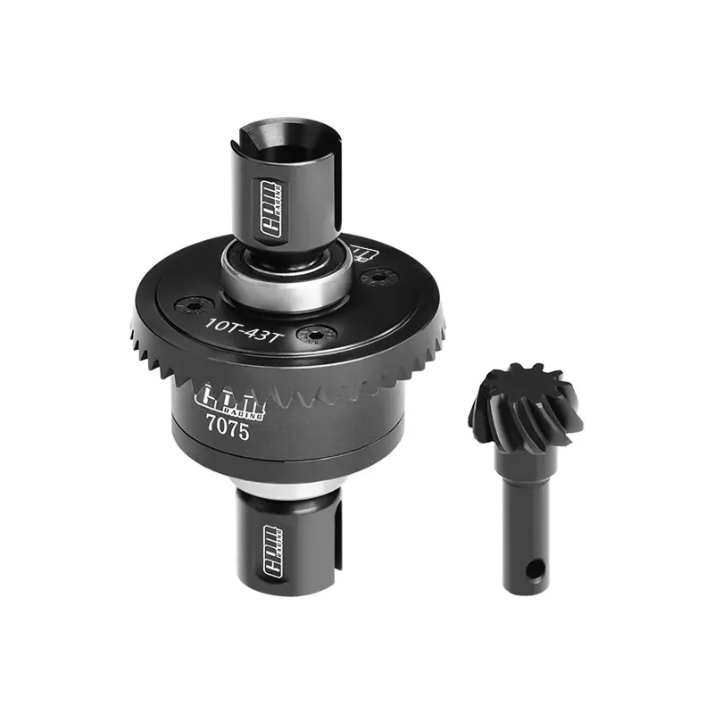 20Crmnti Steel + 7075 Alloy 10/43T Front Or Rear Complete Differential For Traxxas 1/8 4Wd Sledge Monster Truck-95076-4 Upgrades - Black 1