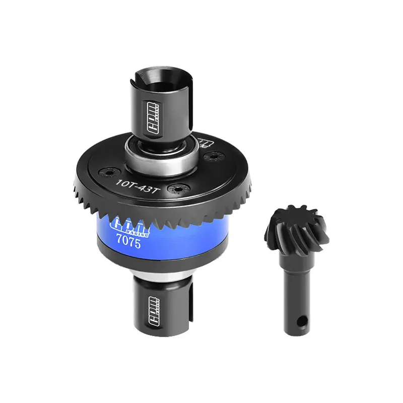 20Crmnti Steel + 7075 Alloy 10/43T Front Or Rear Complete Differential For Traxxas 1/8 4Wd Sledge Monster Truck-95076-4 Upgrades - Blue 1