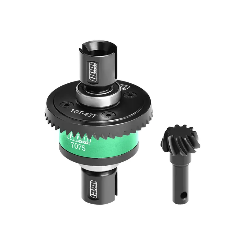 20Crmnti Steel + 7075 Alloy 10/43T Front Or Rear Complete Differential For Traxxas 1/8 4Wd Sledge Monster Truck-95076-4 Upgrades - Green 1