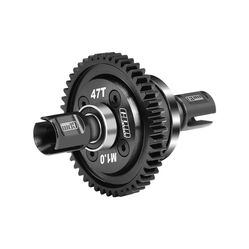 20Crmnti Steel Main Gear 47T  1.0 + Aluminum 7075 Alloy Center Complete Differential For Arrma 1:8 Kraton 6S / Outcast / Talion / Notorious / 1:7 Mojave 6S / Fireteam / Big Rock - Black 1