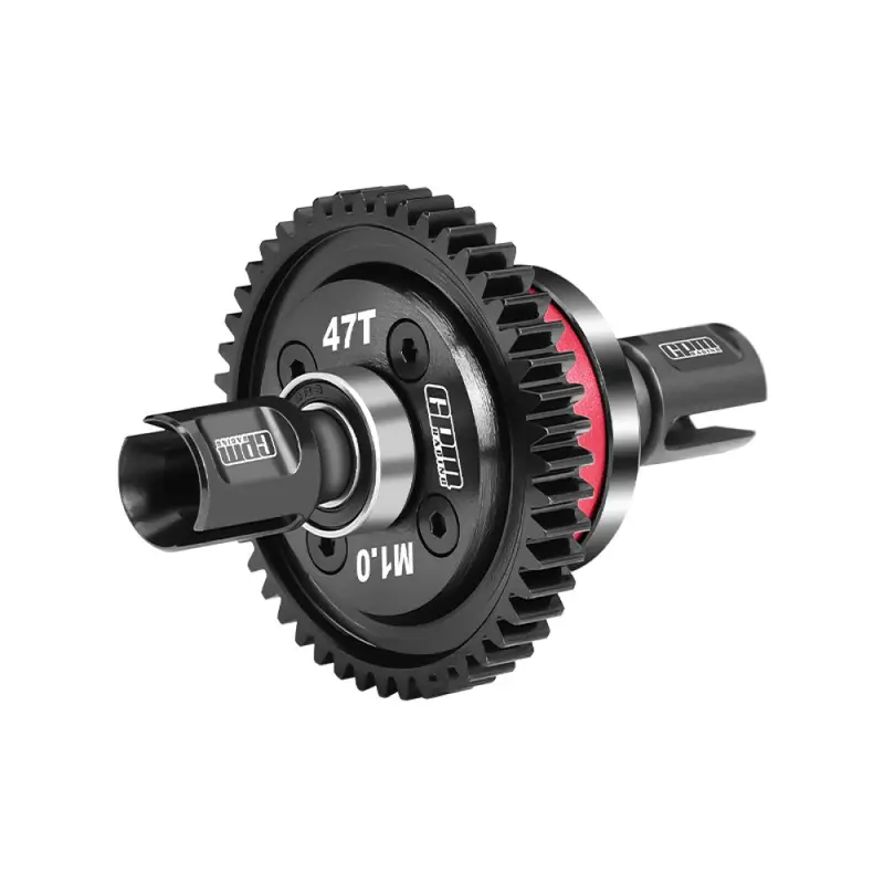 20Crmnti Steel Main Gear 47T  1.0 + Aluminum 7075 Alloy Center Complete Differential For Arrma 1:8 Kraton 6S / Outcast / Talion / Notorious / 1:7 Mojave 6S / Fireteam / Big Rock - Red 1