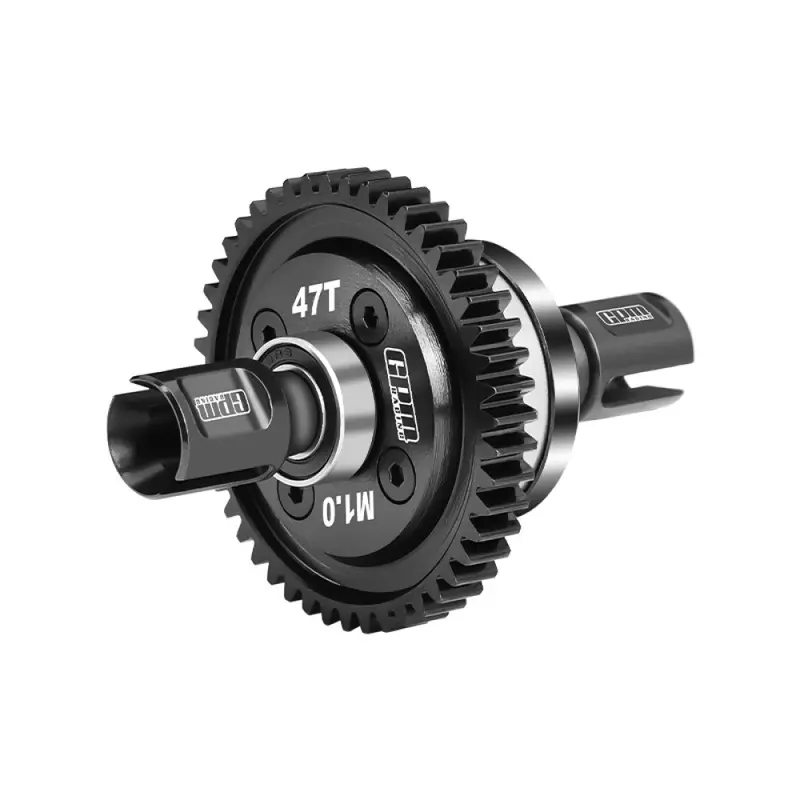 20Crmnti Steel Main Gear 47T  1.0 + Aluminum 7075 Alloy Center Complete Differential For Arrma 1:8 Kraton 6S / Outcast / Talion / Notorious / 1:7 Mojave 6S / Fireteam / Big Rock - Silver 1