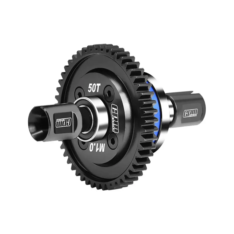 20Crmnti Steel Main Gear 50T  1.0 + Aluminum 7075 Alloy Center Complete Differential For Arrma 1:8 Kraton 6S / Outcast / Talion / Notorious / 1:7 Mojave 6S / Fireteam / Big Rock - Blue 1