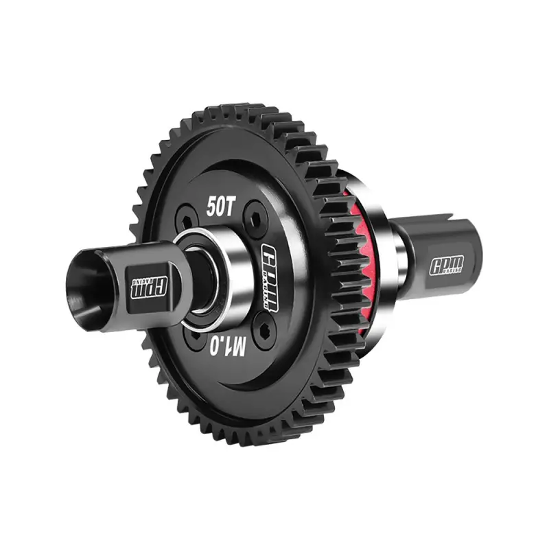 20Crmnti Steel Main Gear 50T  1.0 + Aluminum 7075 Alloy Center Complete Differential For Arrma 1:8 Kraton 6S / Outcast / Talion / Notorious / 1:7 Mojave 6S / Fireteam / Big Rock - Red 1
