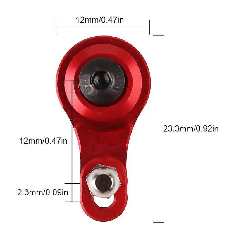 25T Aluminum Alloy Adjustable Damping Servo Arm For 1:10 Rc Crawler Car Traxxas Trx4 Trx6 Upgrade Parts - 3Pc Red 2