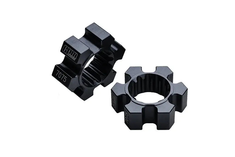 2Pc Aluminium 7075-T6 Wheel Hex Hubs For 1:5 Traxxas X Maxx 6S / X Maxx 8S / Xrt 8S / 1:6 Sand Car 8S (Rear Only) - Black 1