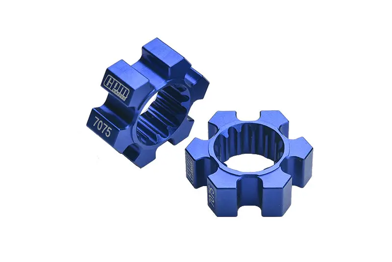 2Pc Aluminium 7075-T6 Wheel Hex Hubs For 1:5 Traxxas X Maxx 6S / X Maxx 8S / Xrt 8S / 1:6 Sand Car 8S (Rear Only) - Blue 1