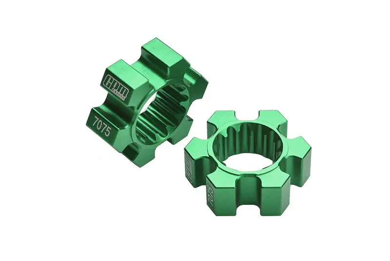 2Pc Aluminium 7075-T6 Wheel Hex Hubs For 1:5 Traxxas X Maxx 6S / X Maxx 8S / Xrt 8S / 1:6 Sand Car 8S (Rear Only) - Green 1