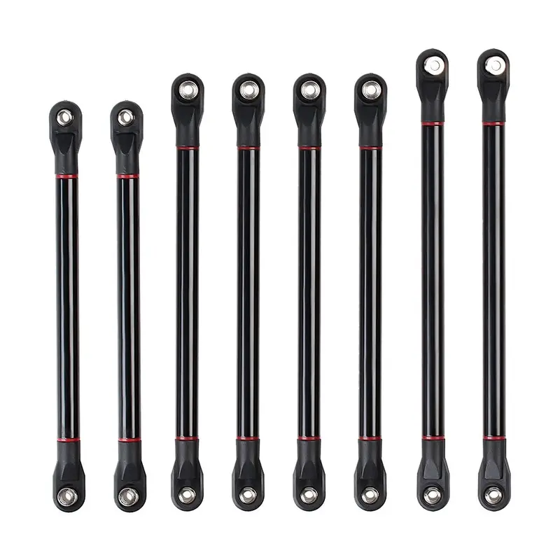 313Mm Wheelbase Aluminum Alloy Link Plastic Rod End Unassembled Kit For 1/10 Rc Crawler Car Axial Scx10 - 8Pc Black 1