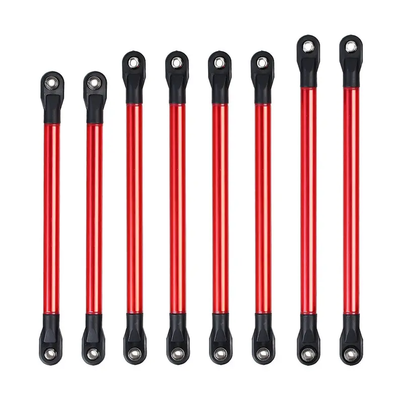 313Mm Wheelbase Aluminum Alloy Link Plastic Rod End Unassembled Kit For 1/10 Rc Crawler Car Axial Scx10 - 8Pc Red 1