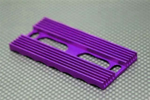 4-Cell Aluminum Battery Stopper Plate Heat Sink - 1Pc Purple 1