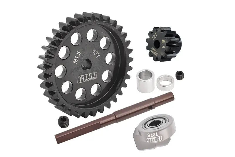 40Cr Carbon Steel M1.5 Spur Gear 33T + Motor Gear 12T For 1:5 Traxxas X Maxx 6S / X Maxx 8S / Xrt 8S Monster Truck 1