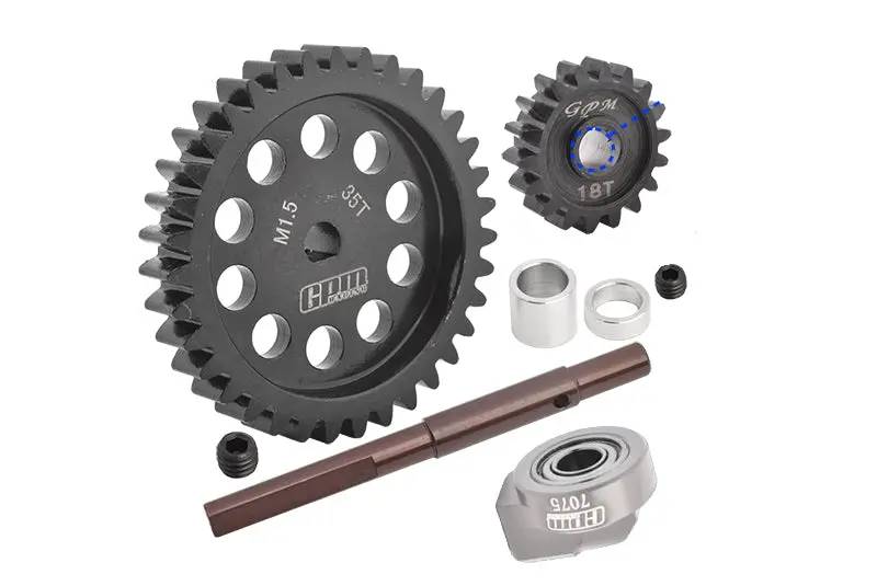 40Cr Carbon Steel M1.5 Spur Gear 35T + Motor Gear 18T For 1:5 Traxxas X Maxx 6S / X Maxx 8S / Xrt 8S Monster Truck 1