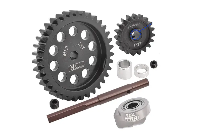 40Cr Carbon Steel M1.5 Spur Gear 35T + Motor Gear 19T For 1:5 Traxxas X Maxx 6S / X Maxx 8S / Xrt 8S Monster Truck 1