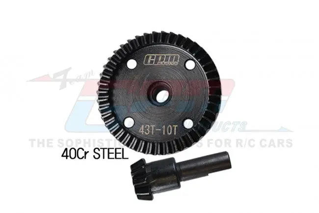 40Cr Steel Front Or Rear Diff Bevel Gear 43T & Pinion Gear 10T For Arrma 1:8 Kraton 6S / Talion 6S / Outcast 6S / Notorious 6S / Kraton V5 / Notorious V5 / 1:7 Infraction 6S / Limitless V2 Upgrades 1