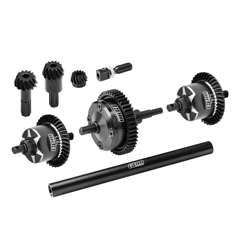 4140 Carbon Steel + 7075 Alloy Front & Centre & Rear Complete Differential For Traxxas 1:16 Mini Maxx 4Wd 107154-1 / Mini Xrt Vxl-3S 108076-1 Monster Truck Upgrades - Black 1