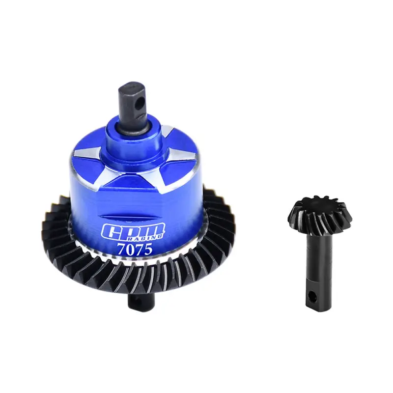4140 Carbon Steel + 7075 Alloy Front Complete Differential For Traxxas 1:10 Slash 4X4 / Rustler Vxl / Slash Low-Cg / Hoss 3S / 1:8 Jato 4X4 Vxl / 1:7 Xo-01 Upgrade Parts - Blue 1